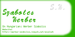 szabolcs werber business card